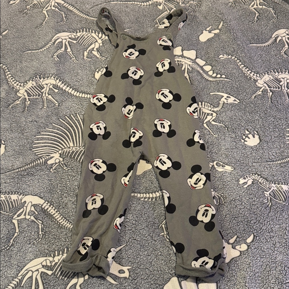 (Boy) Gray Mickey Mouse Overalls